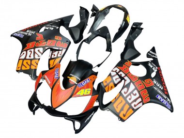 Descuento Carenados Moto Honda CBR600 F4i 2004-2007 - Negro Mate Naranja Rossi