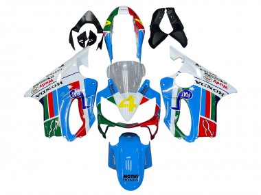 Descuento Carenados Moto Honda CBR600 F4i 2004-2007 - Blanco Azul Verde Rojo