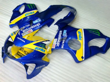 Descuento Carenados Moto Honda CBR600 F4 1999-2000 - Azul Amarillo Verde Monstruo