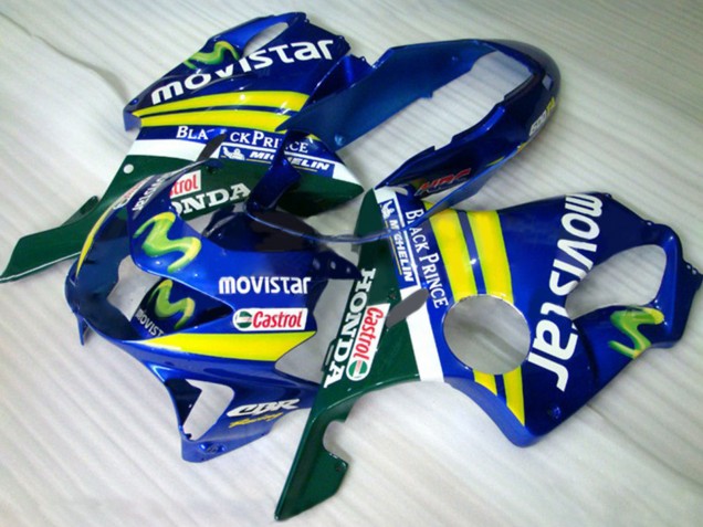 Descuento Carenados Moto Honda CBR600 F4 1999-2000 - Azul Amarillo Verde MoviStar Castrol