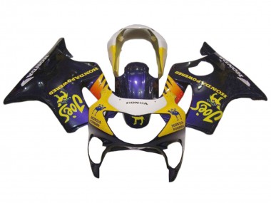 Descuento Carenados Moto Honda CBR600 F4 1999-2000 - Blanco Amarillo Negro Brillante Joes