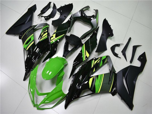 Descuento Carenados Moto Kawasaki ZX6R 2013-2018 - Verde Amarillo Negro Brillante Negro Mate