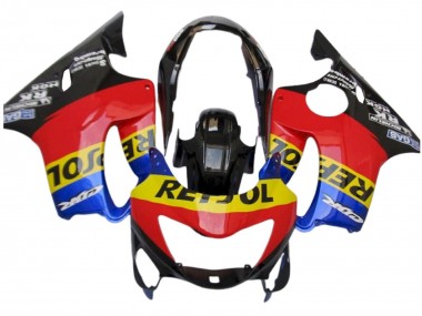 Descuento Carenados Moto Honda CBR600 F4 1999-2000 - Rojo Amarillo Azul Negro Brillante Repsol