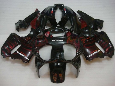 Descuento Carenados Moto Honda CBR900RR 893 1992-1993 - Negro Brillante Rojo Llama