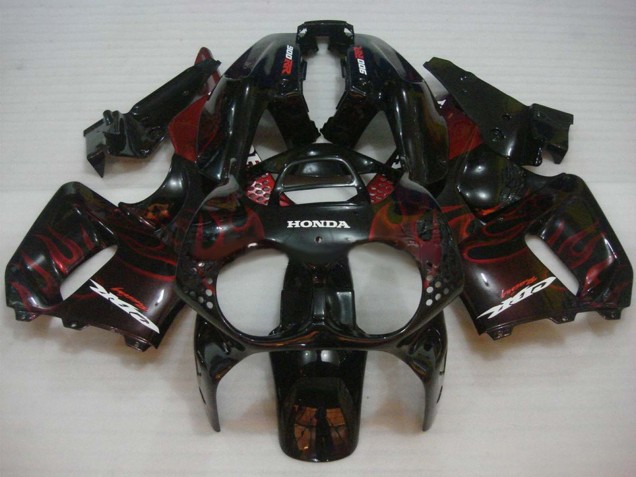 Descuento Carenados Moto Honda CBR900RR 893 1992-1993 - Negro Brillante Rojo Llama