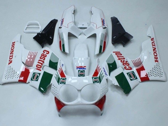 Descuento Carenados Moto Honda CBR900RR 893 1992-1993 - Blanco Rojo Verde Castrol HRC