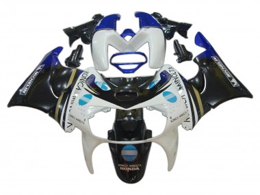 Descuento Carenados Moto Honda CBR900RR 919 1998-1999 - Blanco Azul Negro Brillante Konica Minolta