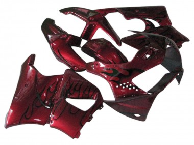 Descuento Carenados Moto Honda CBR900RR 919 1998-1999 - Rojo Oscuro Negro Llama