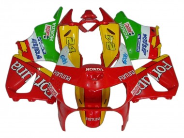 Descuento Carenados Moto Honda CBR900RR 919 1998-1999 - Rojo Amarillo Verde Blanco Fortuna Castrol