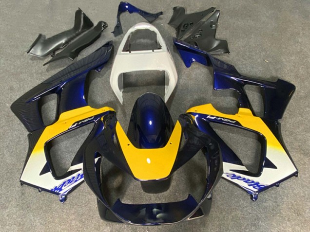 Descuento Carenados Moto Honda CBR900RR 929 2000-2001 - Blanco Amarillo Azul Oscuro