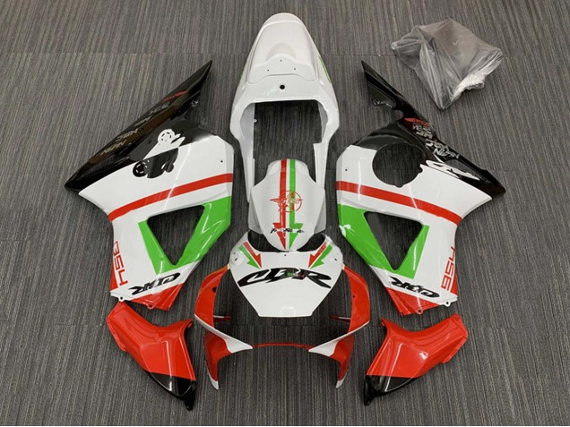 Descuento Carenados Moto Honda CBR900RR 954 2002-2003 - Blanco Rojo Verde Negro Brillante