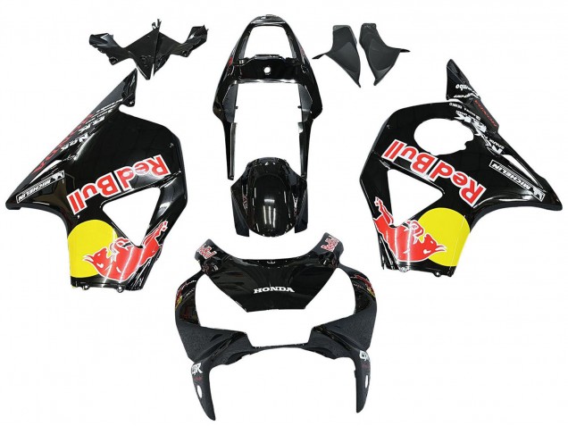 Descuento Carenados Moto Honda CBR900RR 954 2002-2003 - Negro Brillante Amarillo Rojo Bull Michelin