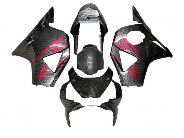 Descuento Carenados Moto Honda CBR900RR 954 2002-2003 - Negro FibraCarbono Rojo Raya