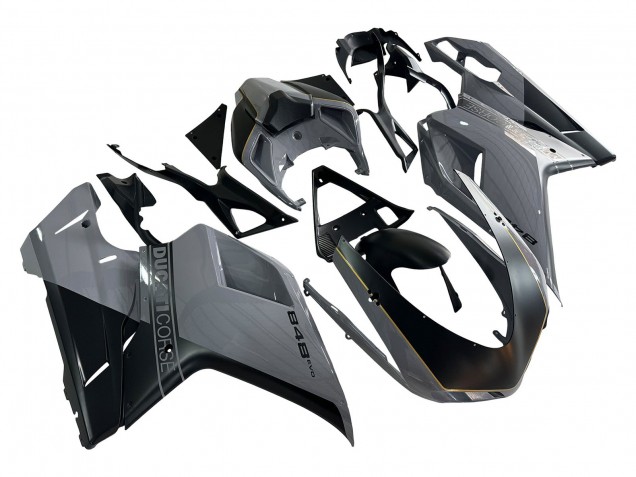 Descuento Carenados Moto Ducati 848 2007-2014 - Plata Oro Negro Mate