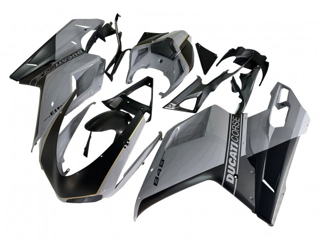Descuento Carenados Moto Ducati 848 2007-2014 - Plata Oro Negro Mate