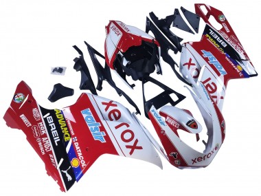 Descuento Carenados Moto Ducati 848/1098/1198 2007-2014 - Blanco Rojo Negro Brillante Valsir Xerox