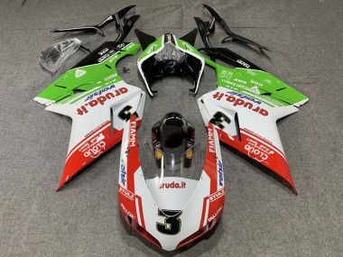 Descuento Carenados Moto Ducati 848/1098/1198 2007-2014 - Blanco Rojo Verde Valsir 3