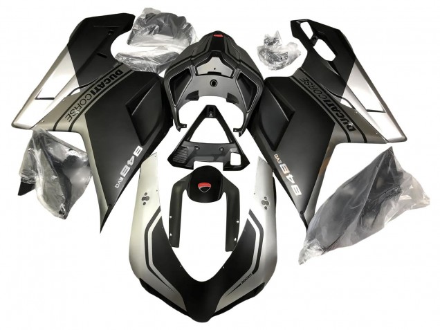 Descuento Carenados Moto Ducati 848 2007-2014 - Plata Negro Mate
