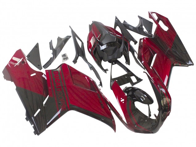 Descuento Carenado Moto Ducati 848 2007-2014 - Rojo Negro Brillante
