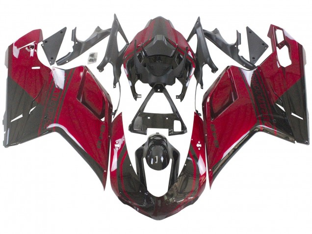 Descuento Carenado Moto Ducati 848 2007-2014 - Rojo Negro Brillante