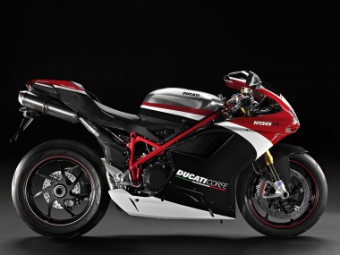 Descuento Carenados Moto Ducati 848/1098/1198 2007-2014 - Blanco Rojo Negro Brillante