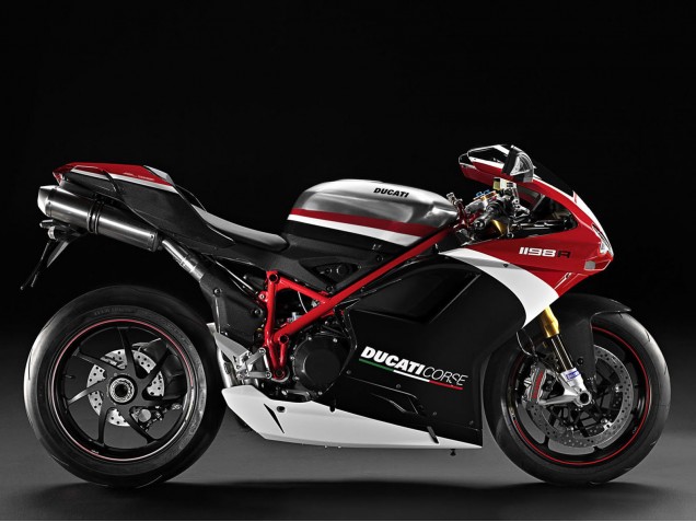 Descuento Carenados Moto Ducati 848/1098/1198 2007-2014 - Blanco Rojo Negro Brillante