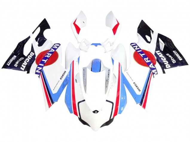 Descuento Carenados Moto Ducati 1199 2011-2014 - Blanco Rojo Azul Negro Brillante Martini