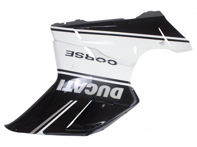 Descuento Carenados Moto Ducati 848/1098/1198 2007-2014 - Blanco Negro Brillante Corse