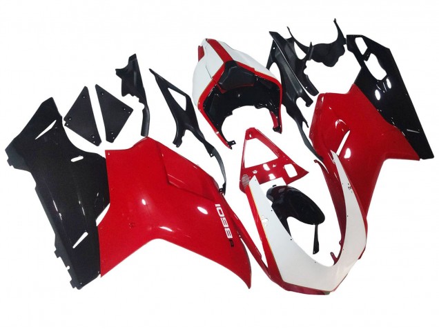Descuento Carenados Moto Ducati 1098 2007-2014 - Blanco Rojo Negro Brillante