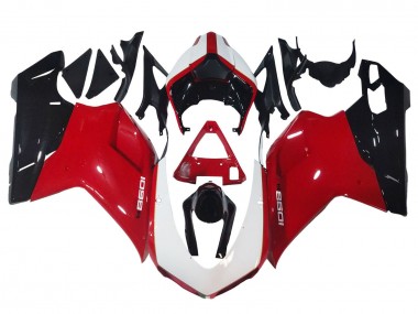 Descuento Carenados Moto Ducati 1098 2007-2014 - Blanco Rojo Negro Brillante