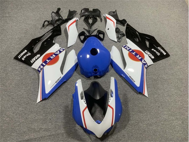 Descuento Carenados Moto Ducati Panigale 899/1199 2011-2014 - Blanco Azul Negro Brillante Martini