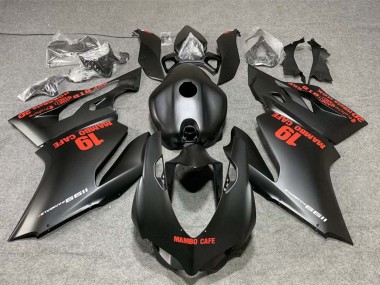 Descuento Carenados Moto Ducati 1199 2011-2014 - Negro Mate Rojo Calcomanías Mambo Cafe 19