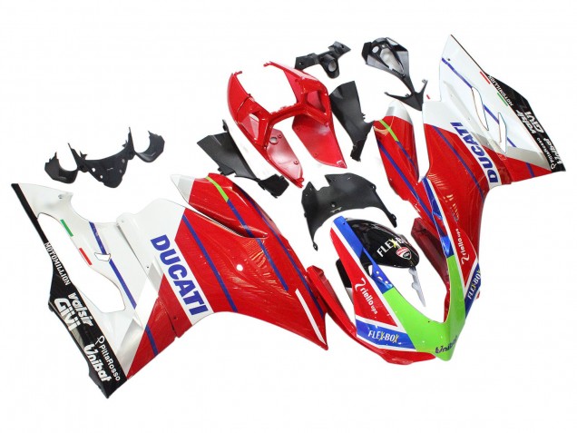 Descuento Carenados Moto Ducati Panigale 899/1199 2011-2014 - Blanco Rojo Verde Azul Negro Brillante Flex-Box