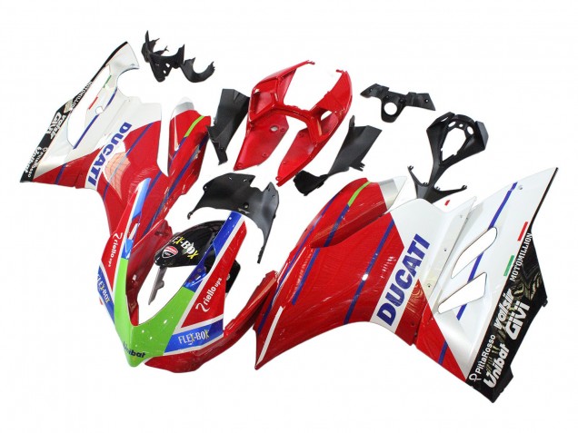 Descuento Carenados Moto Ducati Panigale 899/1199 2011-2014 - Blanco Rojo Verde Azul Negro Brillante Flex-Box