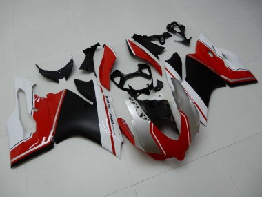 Descuento Carenados Moto Ducati 1199 2011-2014 - Blanco Rojo Negro Mate