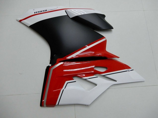 Descuento Carenados Moto Ducati 1199 2011-2014 - Blanco Rojo Negro Mate