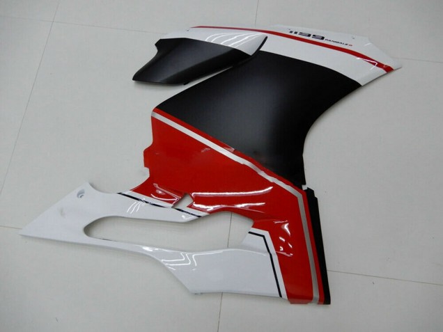Descuento Carenados Moto Ducati 1199 2011-2014 - Blanco Rojo Negro Mate