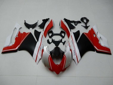 Descuento Carenados Moto Ducati 1199 2011-2014 - Blanco Rojo Negro Mate