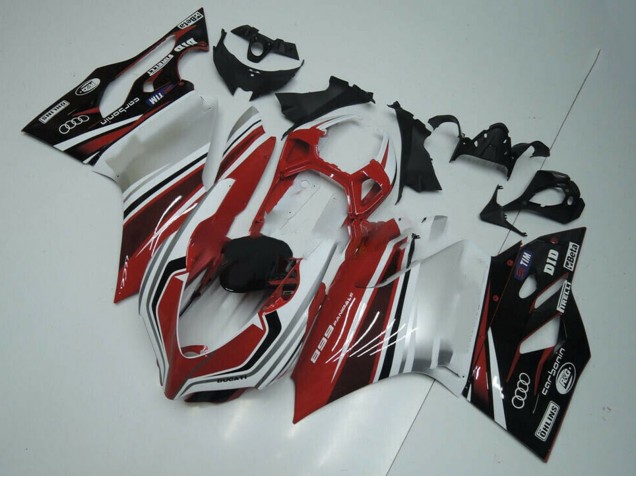 Descuento Carenado Moto Ducati Panigale 899 2011-2014 - Blanco Rojo Negro Brillante
