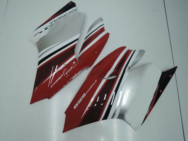 Descuento Carenado Moto Ducati Panigale 899 2011-2014 - Blanco Rojo Negro Brillante