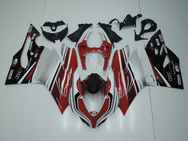 Descuento Carenado Moto Ducati Panigale 899 2011-2014 - Blanco Rojo Negro Brillante