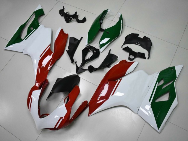 Descuento Carenados Moto Ducati Panigale 899 2011-2014 - Blanco Rojo Verde Oscuro