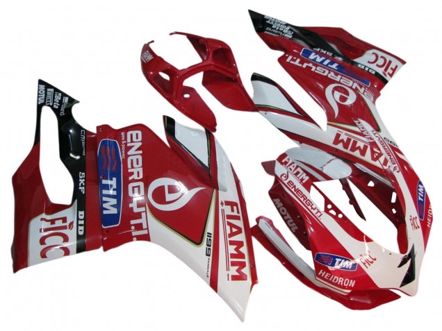 Descuento Carenados Moto Ducati 1199 2011-2014 - Blanco Rojo Negro Brillante Fiamm 7