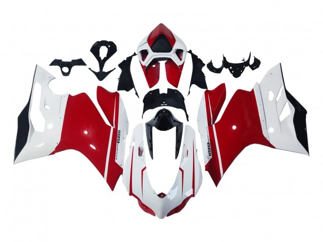Descuento Carenados Moto Ducati 1199 2011-2014 - Blanco Rojo Negro Brillante