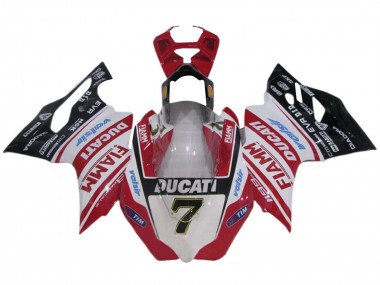 Descuento Carenados Moto Ducati 1199 2011-2014 - Blanco Rojo Negro Brillante Fiamm Valsir 7
