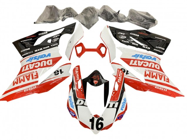 Descuento Carenados Moto Ducati Panigale 1199 2011-2014 - Blanco Rojo Negro Brillante Valsir Fiamm Ficc 16