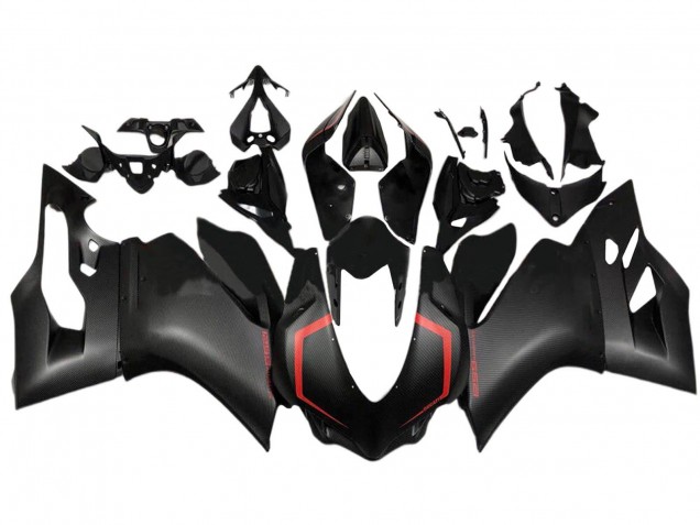 Descuento Carenados Moto Ducati 1299 2015-2020 - Negro FibraCarbono Estilo Rojo