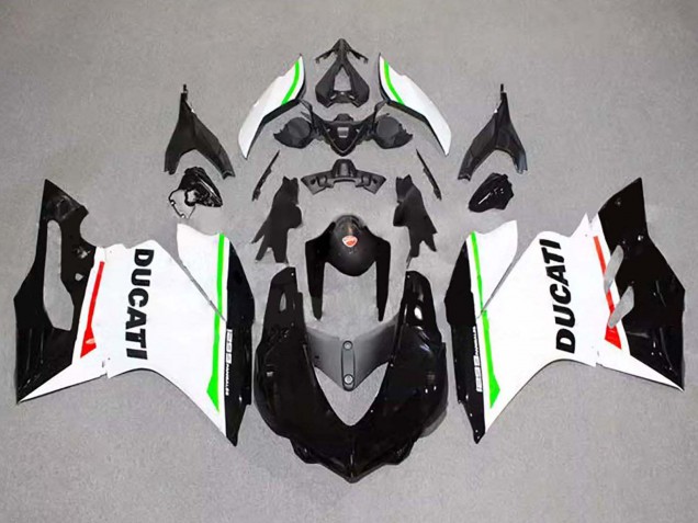 Descuento Carenados Moto Ducati 1299 2015-2020 - Blanco Rojo Verde Negro Brillante