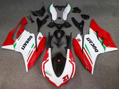 Descuento Carenados Moto Ducati 959/1299 2015-2020 - Blanco Rojo Verde Negro Brillante 21