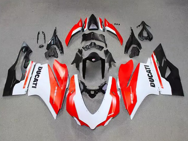 Descuento Carenado Moto Ducati 959 2015-2020 - Blanco Rojo Negro Brillante